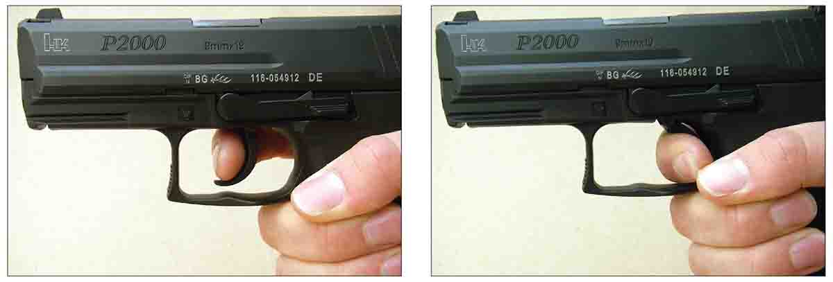 The HK P2000 Variant 3 is a double- and single-action design. After the first round is fired, all subsequent shots are fired in single-action mode.